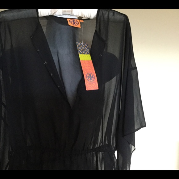 NWT TORY BURCH 4 Black Silk Batwing stretch waist - Picture 4 of 7
